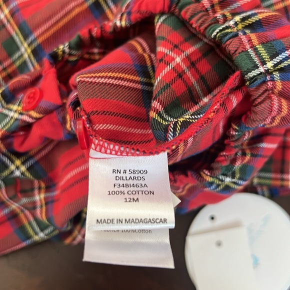 Edgehill Collection Baby Boys Short Sleeve Velvet Collar Plaid Bubble - Picture 7 of 10